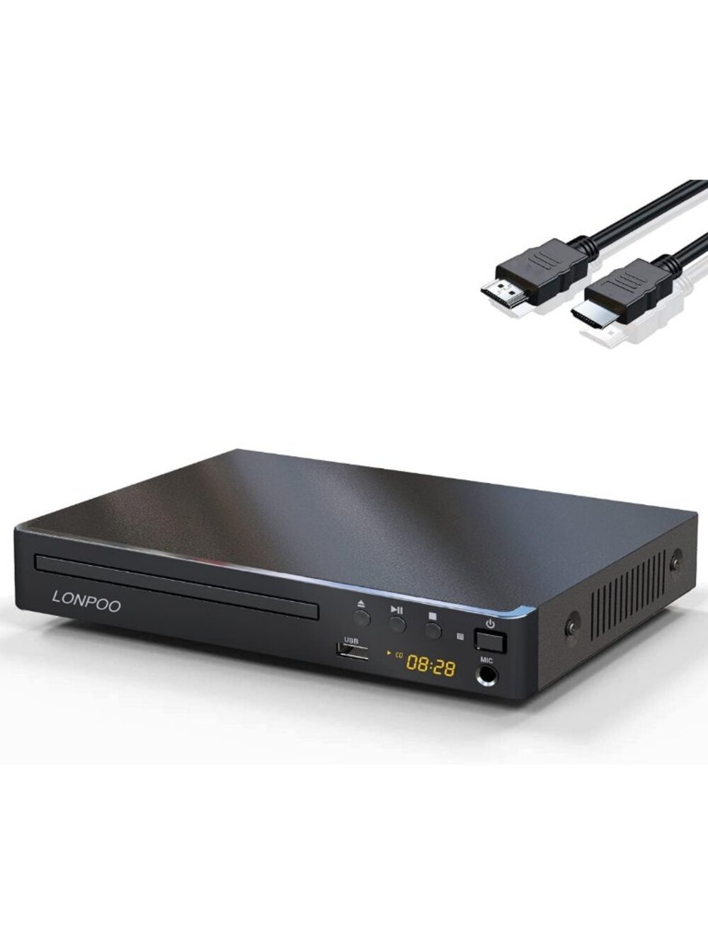 Region-Free DVD Player with HDMI for TV, Compact Design, Multi-Format Support